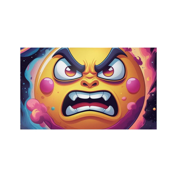Angry Sun Space Die-Cut DTF Sticker – Vibrant Custom Cartoon Cosmic Flair