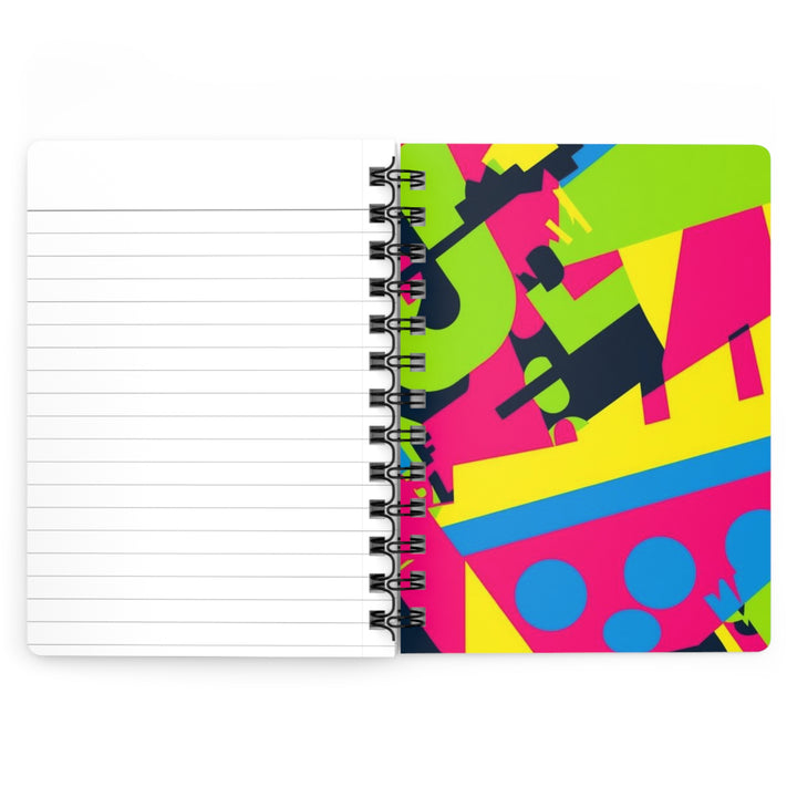 Bold Neon Geometric Spiral Journal – Customizable, Durable, Trendy Notebook