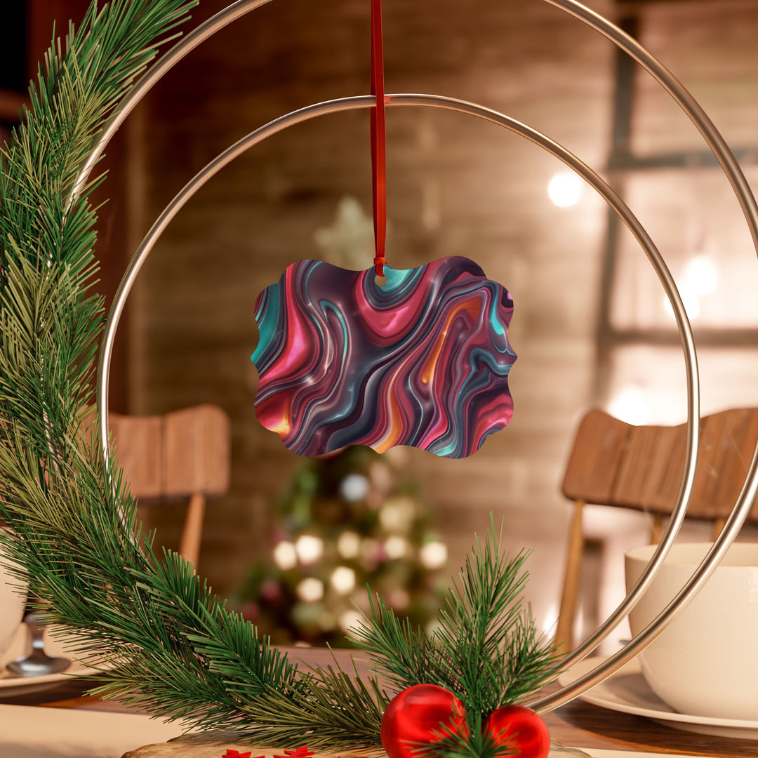 Custom Aluminum Ornaments – Modern Marble Swirl, Gift-Ready, 1-20pc Set