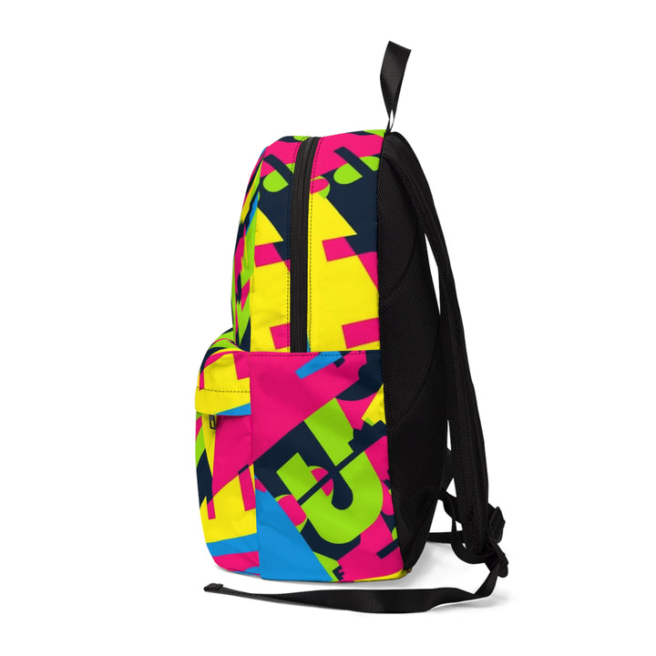 Unisex Classic Backpack – Bold Neon Geometric, Waterproof, Trendy & Comfy