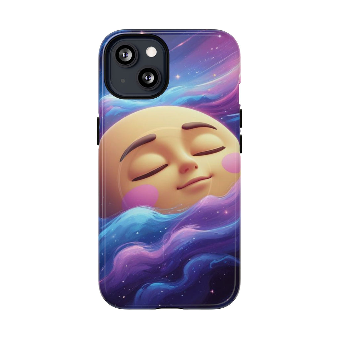 Tough Magnetic Galaxy Case – MagSafe Dual Layer, Cute Moon & Cosmic Vibes