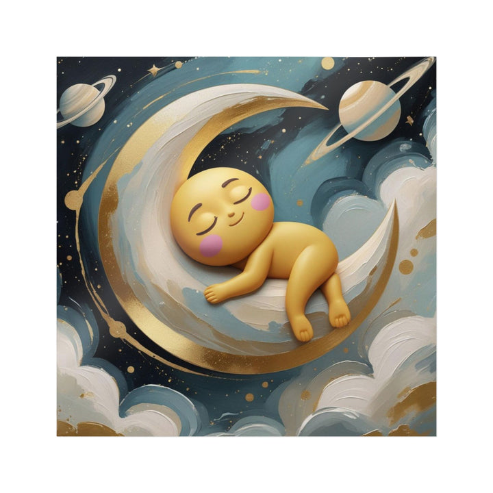 Celestial Baby on Moon Die-Cut DTF Sticker – Cute Whimsical Nursery Decor