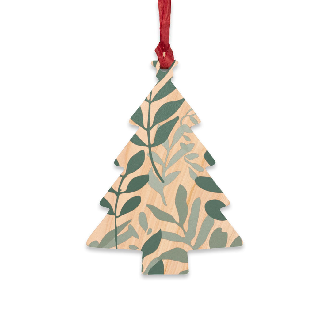 Handcrafted Wooden Ornaments – Modern Botanical Nature-Inspired Décor