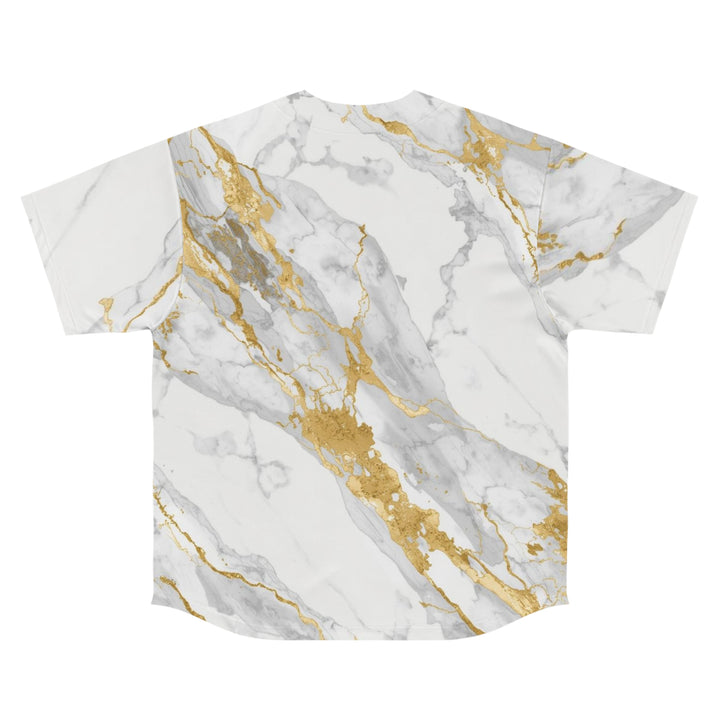 Custom Marble & Gold Men’s Baseball Jersey – Luxe AOP, Sporty Streetwear