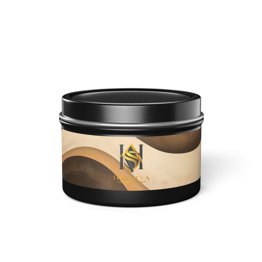 Handcrafted Abstract Wave Tin Candle – Cozy Mid-Century Modern Decor Gift