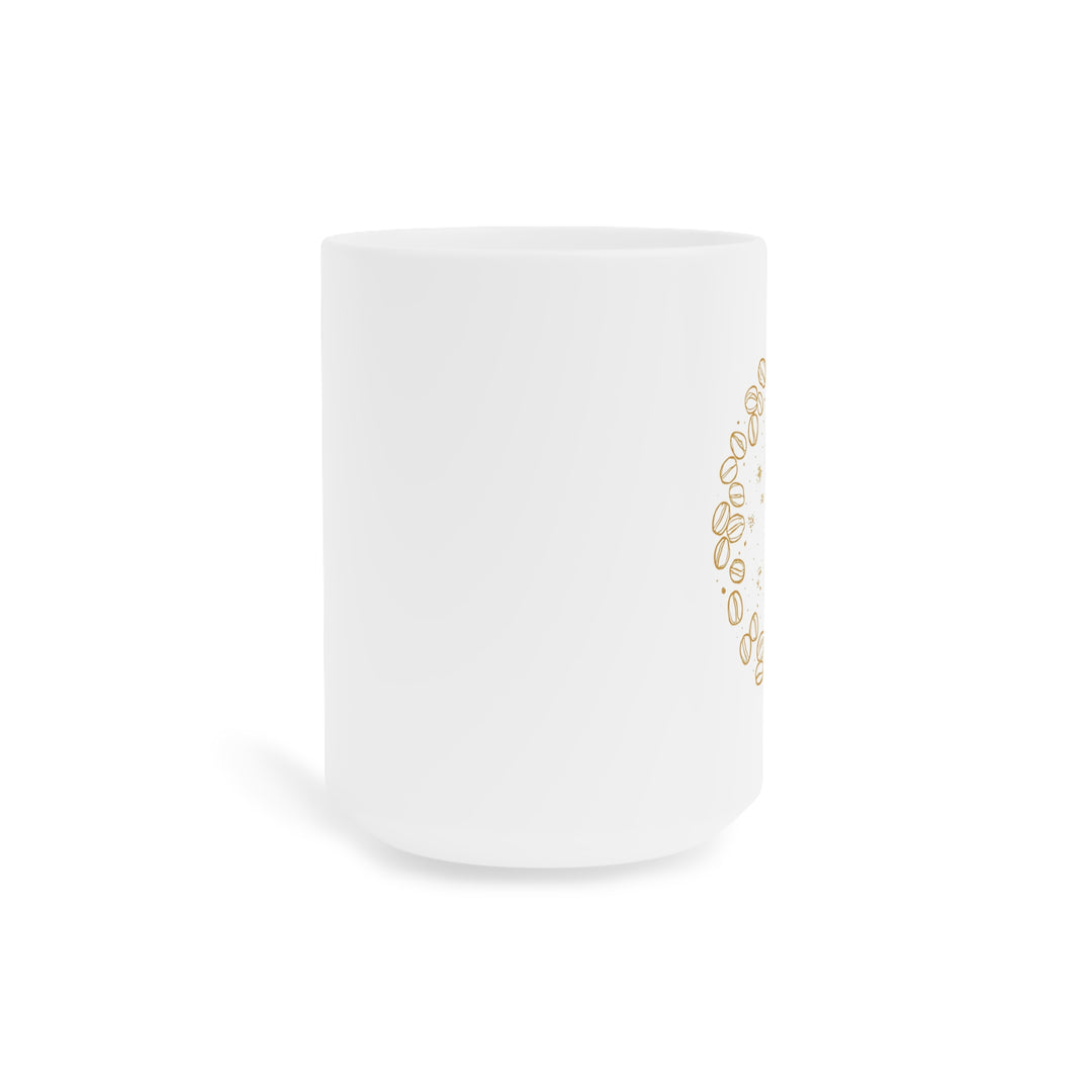 Personalized Ceramic Mug - Hand-Drawn Coffee Beans | 11oz 15oz 20oz