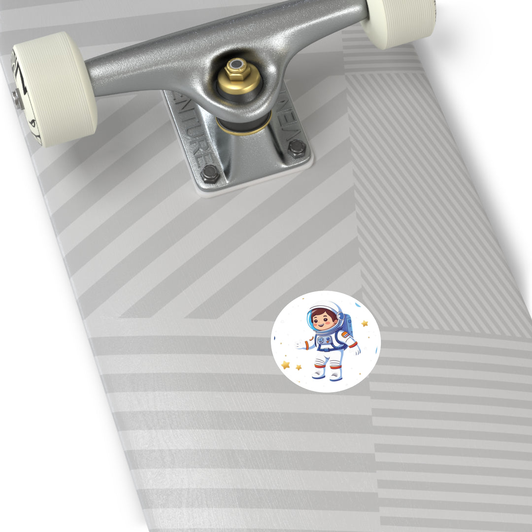 Space Astronaut Round Sticker – Durable, Custom Vinyl for Kids & Decor