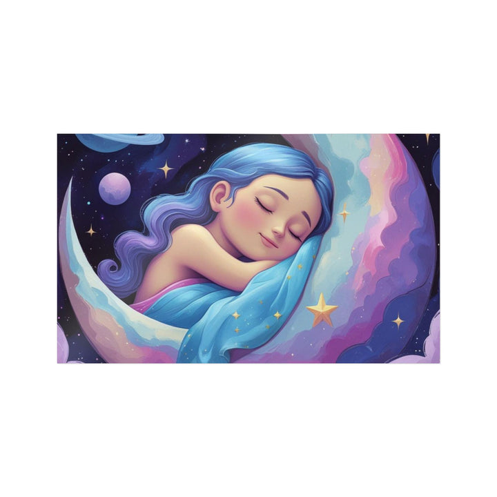 Celestial Girl Moon Dream Die-Cut DTF Sticker – Whimsical Night Art