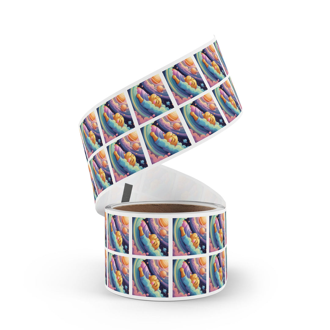 Cosmic Baby Square Sticker Label Rolls – Custom Durable Nursery Labels
