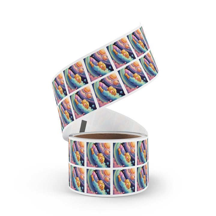 Cosmic Baby Square Sticker Label Rolls – Custom Durable Nursery Labels