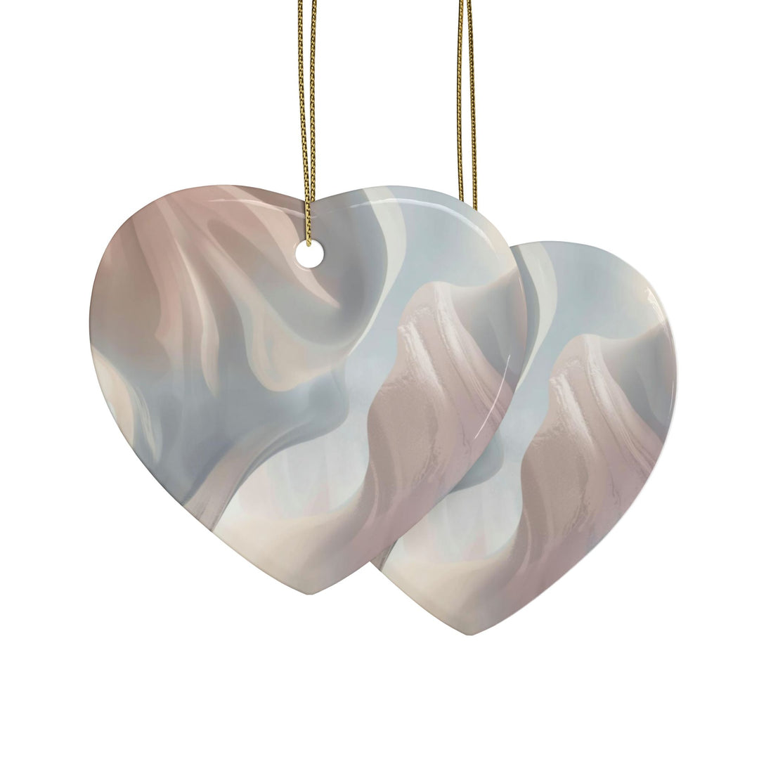 Personalized Ceramic Ornaments – Abstract Pastel Shapes, Custom Keepsake