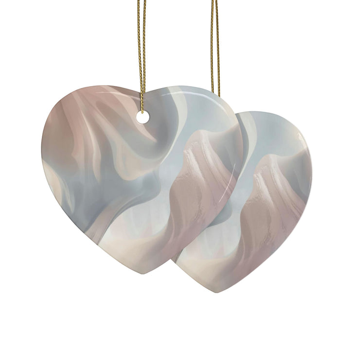 Personalized Ceramic Ornaments – Abstract Pastel Shapes, Custom Keepsake
