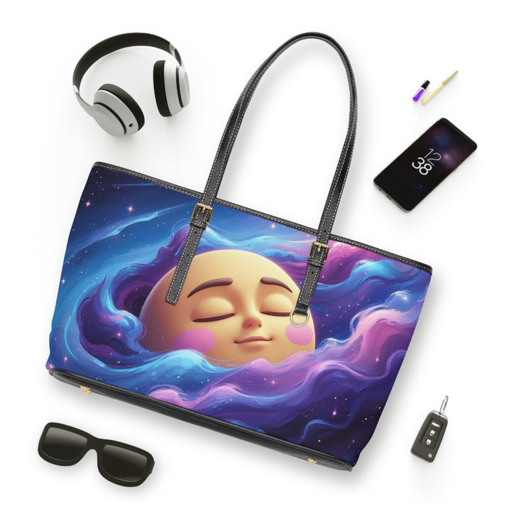 Galaxy Moon PU Leather Shoulder Bag – Cute Space Chic, Versatile & Trendy