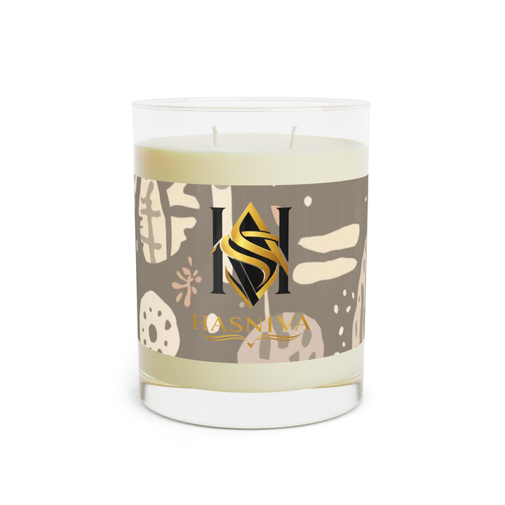 Boho Chic 11oz Scented Candle – Abstract Botanical Soy, 65hr Burn – Gift