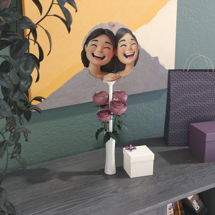 Custom 6” Heart & Round Balloons – Cute 3D Cartoon Girls Party Decor