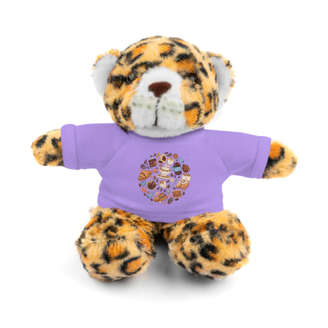 Custom Stuffed Animal w/ Coffee & Dessert Tee – Cute Plush Gift 8”