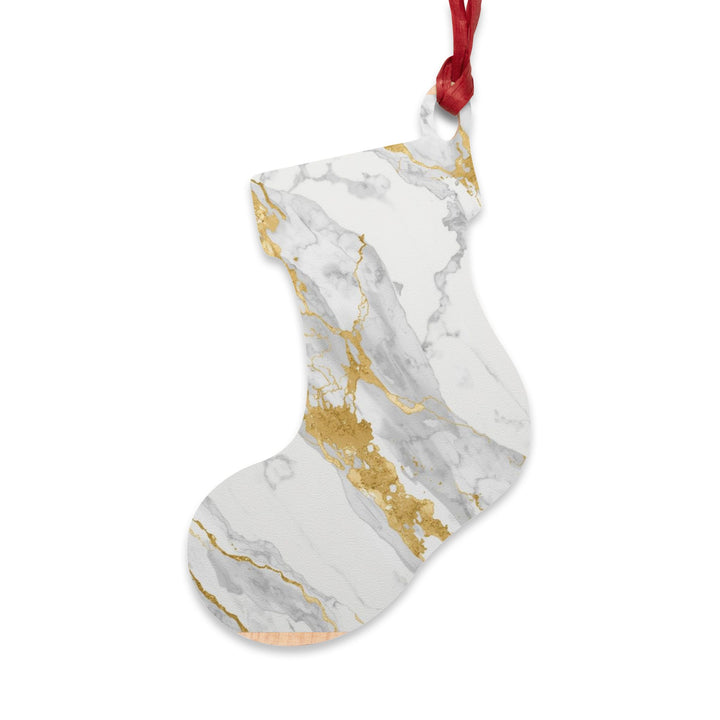 Handcrafted Wooden Ornaments – Marble & Gold Luxe, Rustic Chic Decor
