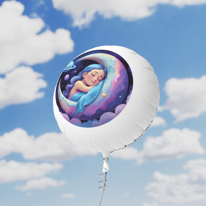 Dreamy Moon Girl Mylar Helium Balloon – Customizable, Calming Celestial Decor