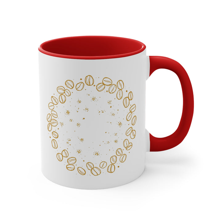 Custom Accent Mug – Hand-Drawn Coffee Beans, Artistic Black Café Vibes