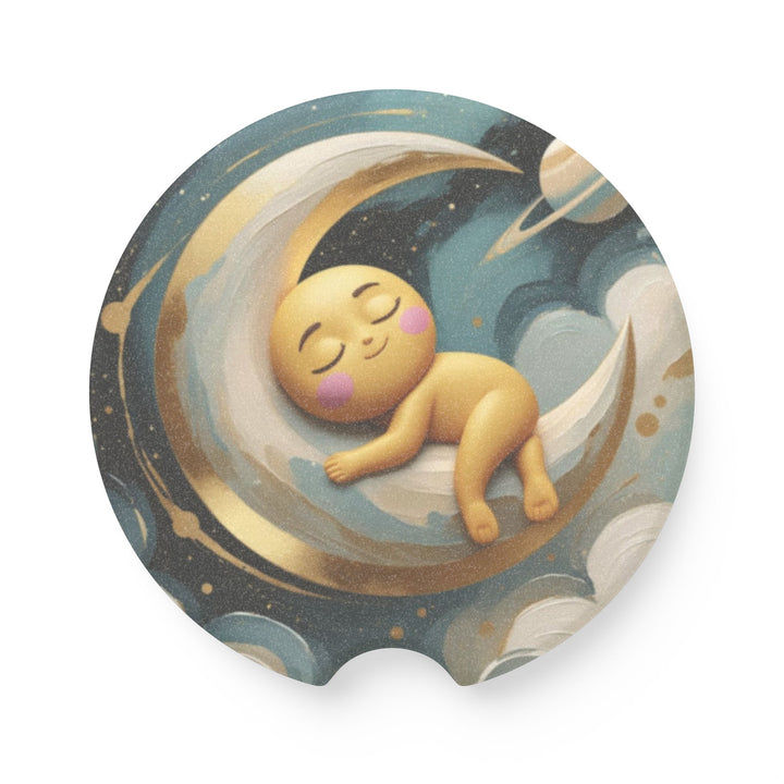 Soapstone Car Coaster – Cute Celestial Baby Moon, Absorbent & Stylish Gift