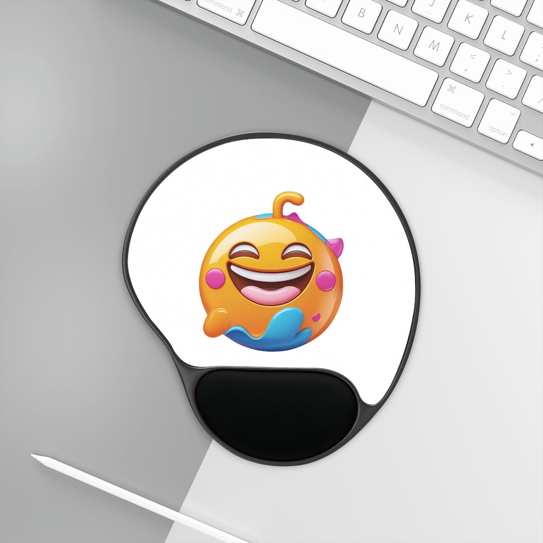 Emoji Joy Memory Foam Mouse Pad with Ergonomic Wrist Rest – Fun & Comfy
