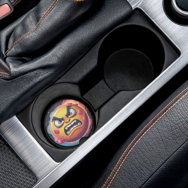 Soapstone Car Coaster – Bold Space Sun Design, Absorbent & Stylish Gift