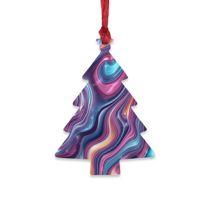 Handcrafted Wooden Ornaments – Abstract Swirl, Modern, Magnetic, Gift-Ready