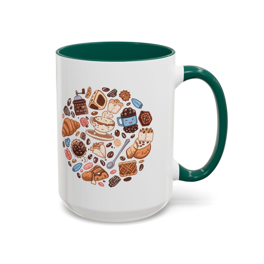 Colorful Cartoon Café Mugs 11oz/15oz – Playful Coffee & Dessert Art Cups