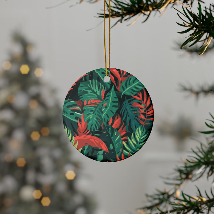 Custom Double-Sided Ceramic Ornaments – Tropical Leaf | 1/3/5/10 Pack