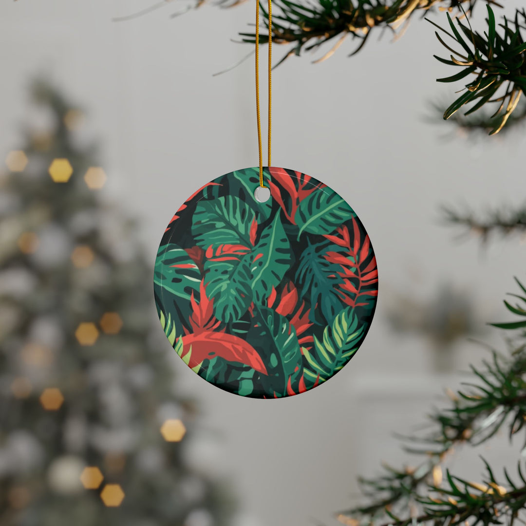 Custom Double-Sided Ceramic Ornaments – Tropical Leaf | 1/3/5/10 Pack