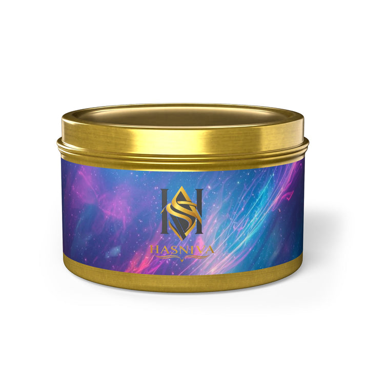 Cosmic Neon Hand-Poured Tin Candle – Custom Scents, Artisan & Travel-Friendly