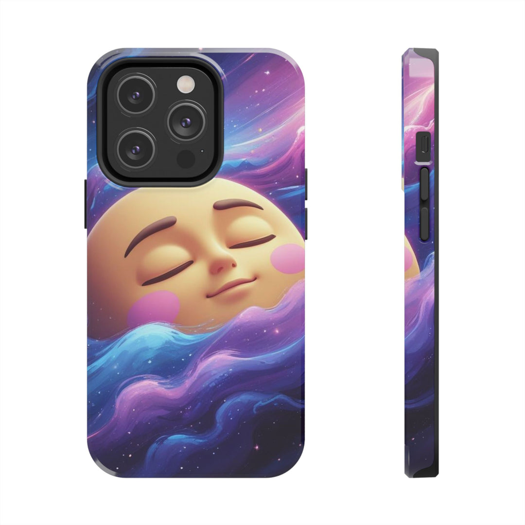 Tough Galaxy Moon Phone Case – Cute Space Design, Shockproof & Slim