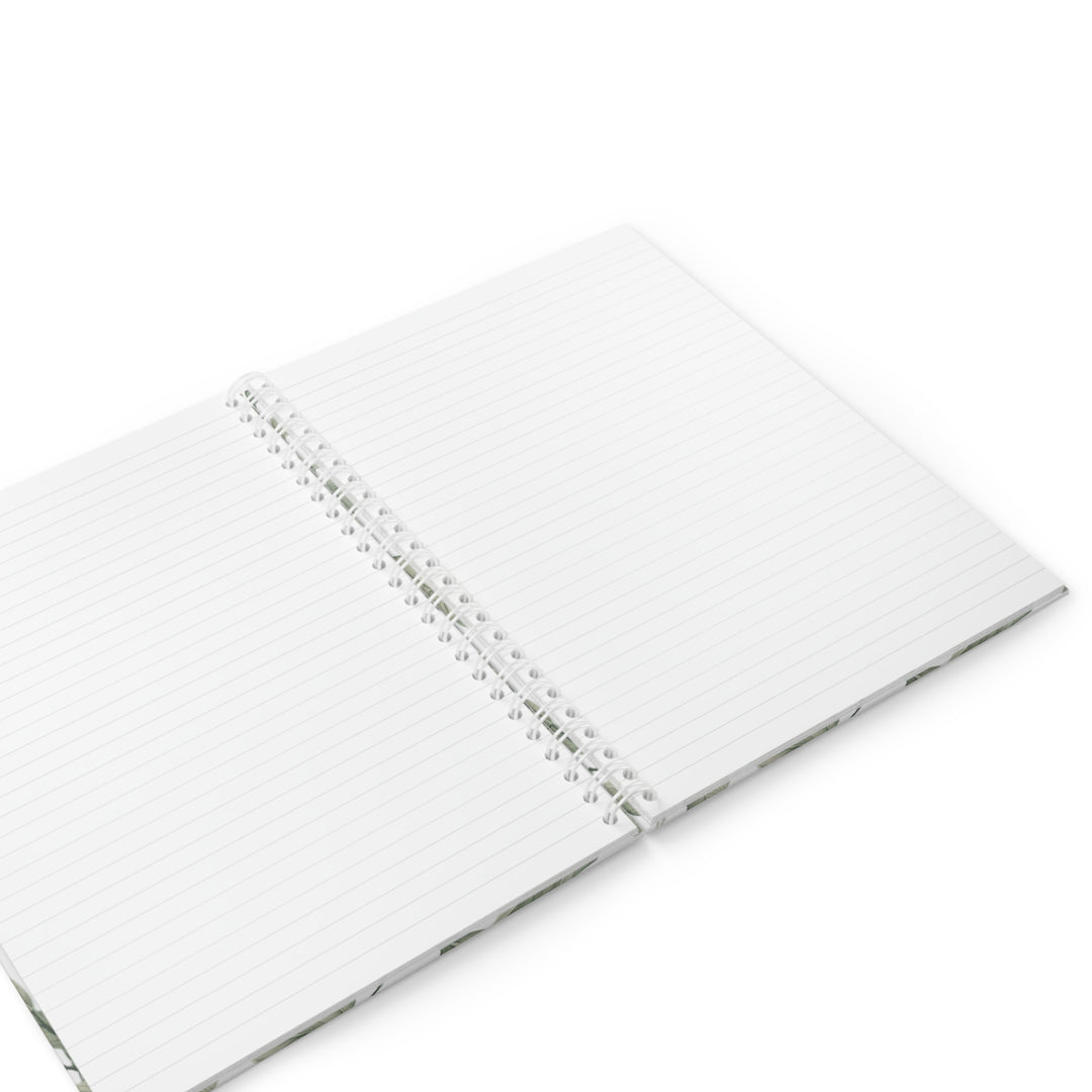 Custom Botanical Spiral Notebook – Elegant Green Leaf & Floral Design