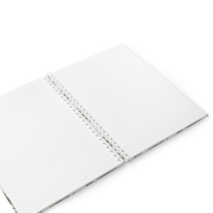 Custom Botanical Spiral Notebook – Elegant Green Leaf & Floral Design