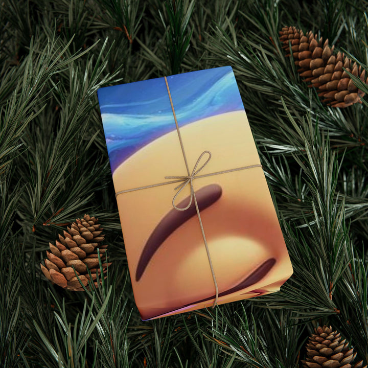 Custom Galaxy Wrapping Paper – Cute Smiling Moon, Premium Eco Gift Wrap