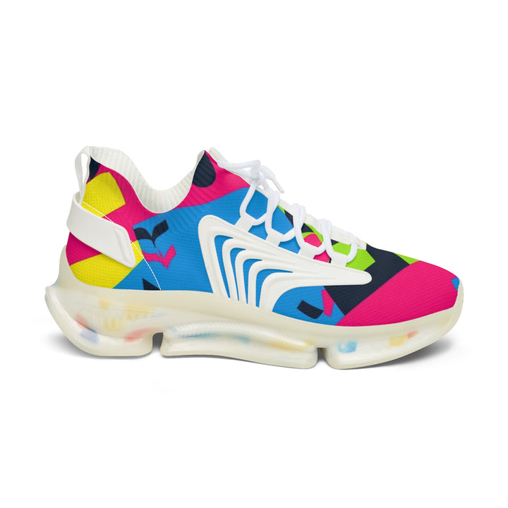 Women's Mesh Sneakers – Neon Abstract Street Style, Ultra Comfy, Modern