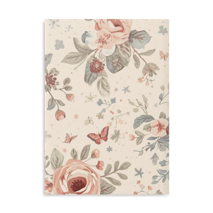 Floral Puffy Hardcover Notebook – Luxe Pastel Roses, Customizable, A4/A5/B5