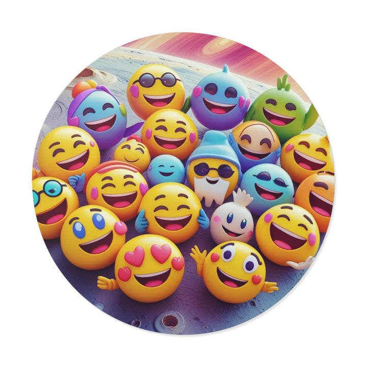 Custom Round Vinyl Sticker – Playful Space Emoji | Waterproof, Durable, Trendy
