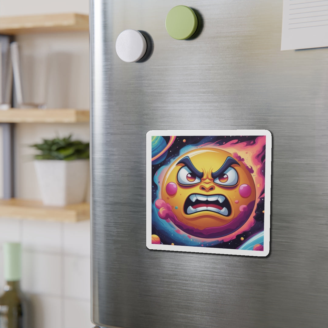 Custom Die-Cut Magnets – Bold Space Sun Cartoon, Fun Cosmic Decor Gift