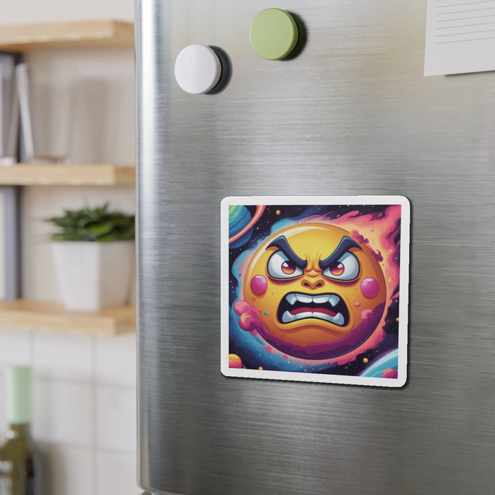 Custom Die-Cut Magnets – Bold Space Sun Cartoon, Fun Cosmic Decor Gift