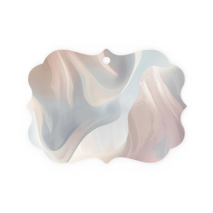 Double-Sided Metal Ornament – Blush Pastel Abstract Plaque Decor Gift