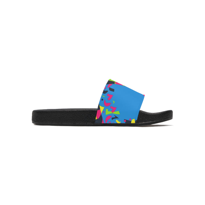 Men’s Custom Slide Sandals – Bold Geometric Neon Urban Comfort Slides