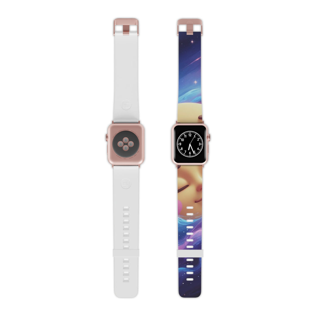 Galaxy Moon Apple Watch Band – Cute Space-Themed, Custom, Sweat-Proof Strap