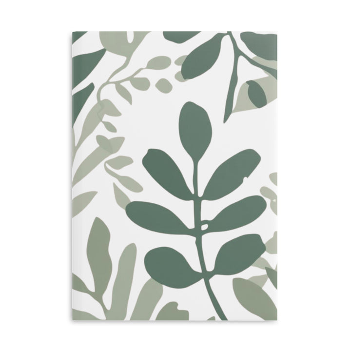 Modern Puffy Hardcover Notebook – Botanical Leaf Sketch, Customizable, A5/A4/B5