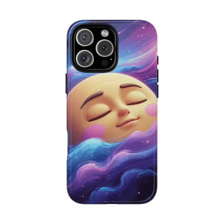 Tough Magnetic Galaxy Case – MagSafe Dual Layer, Cute Moon & Cosmic Vibes