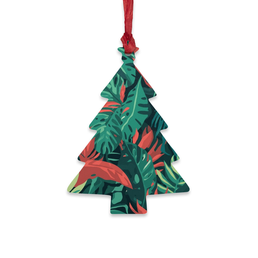 Handcrafted Wooden Ornament – Tropical Leaf Pattern, Magnetic & Hanging Decor