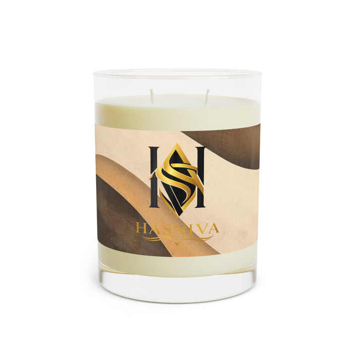 Earthy Abstract Wave 11oz Soy Scented Candle – Chic Mid-Century Modern Jar