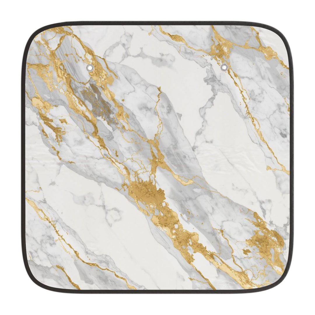 Chic Marble Gold Car Sun Shade – UV Protection, Custom Fit & Stylish Flair