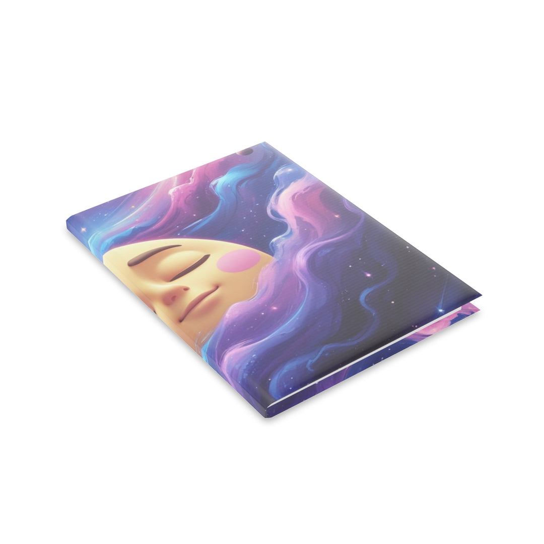 Hardcover Puffy Notebook – Dreamy Galaxy Moon | Plush, Customizable Journal