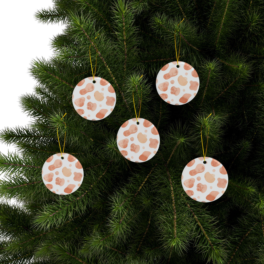 Custom Double-Sided Ceramic Ornaments – Modern Watercolor Abstract Print